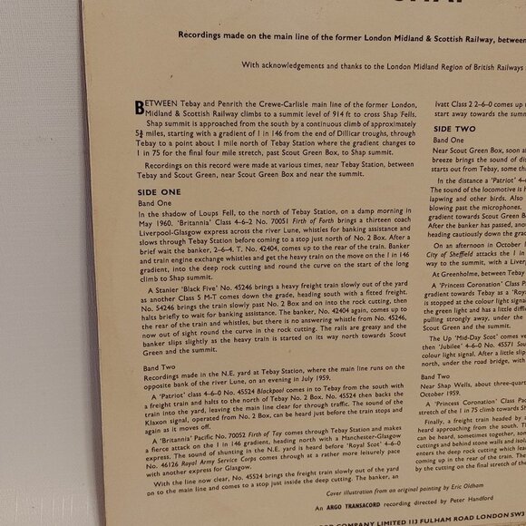 SHAP an ARGO Transacord Recording Vinyl Record - Picture 4 of 5